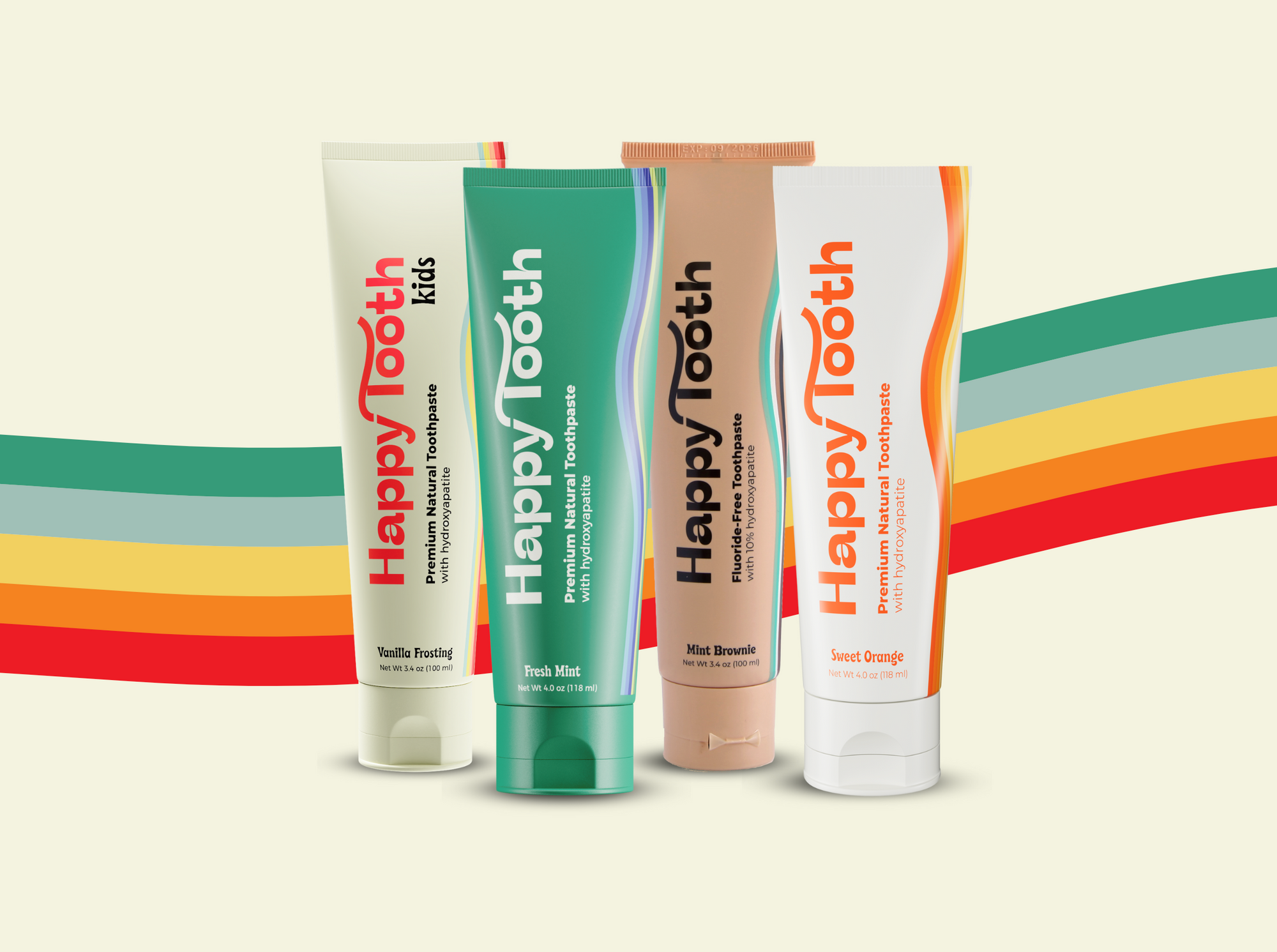 Happy Tooth Toothpaste 4-Pack (Pre-Selected Flavors)